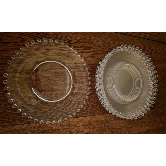 8 Vintage Candlewick 8" Clear Salad Plates Imperial Glass Co. Bubble Edge - Picture 2 of 4